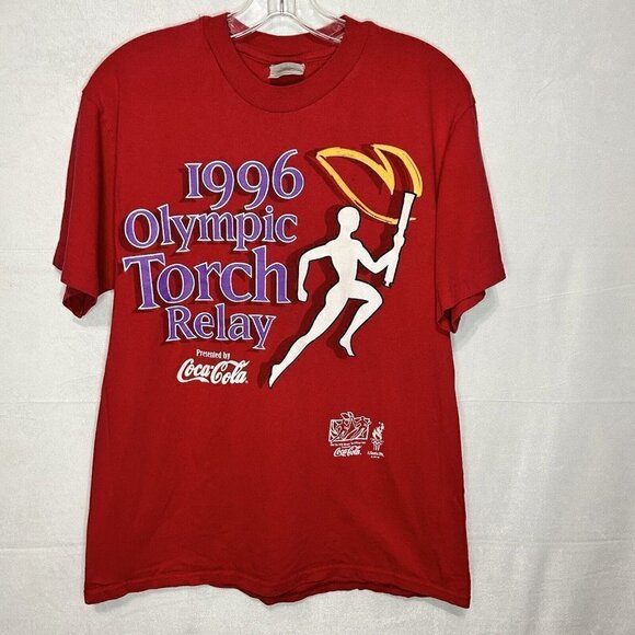 Hanes Other - Vintage Hanes 1996 Atlanta Olympics Torch Relay Red Coca-Cola T-Shirt Sz M